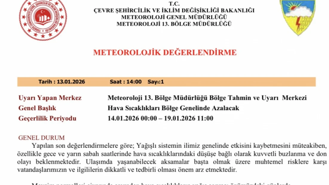 Meteorolojiden 5 il için buzlanma ve don uyarısı