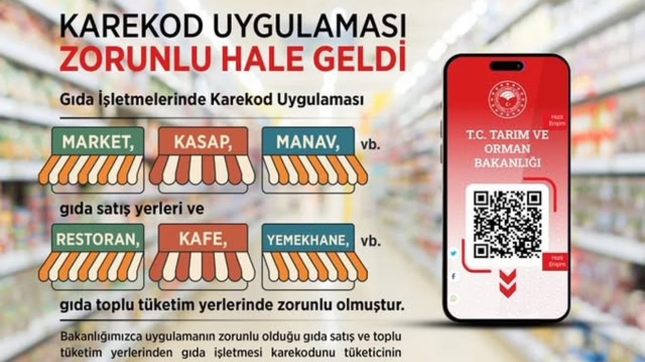 Gıda işletmelerinde karekod uygulaması zorunlu oldu
