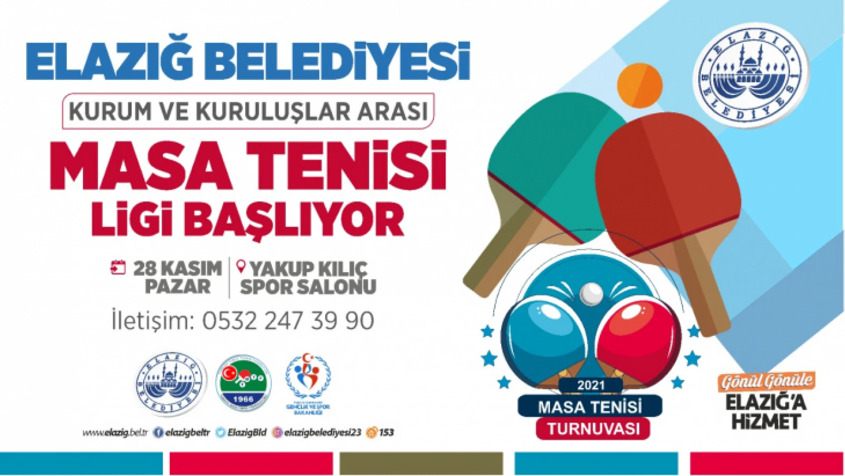 Elazığ Belediyesi, Kurum ve Kuruluşlar Arası Masa Tenisi Turnuvası Düzenleyecek