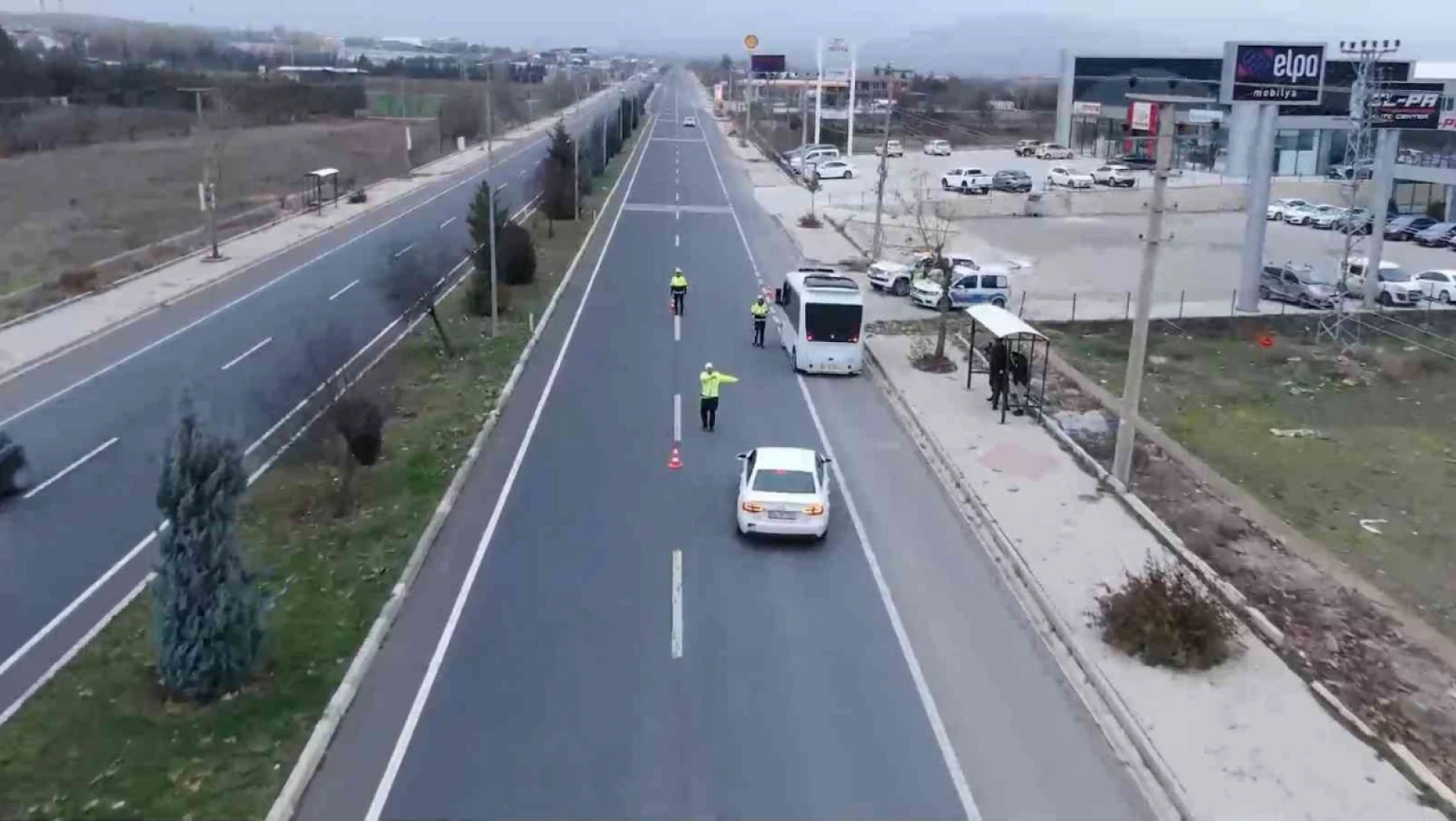 Elazığ'da dron destekli trafik denetimi
