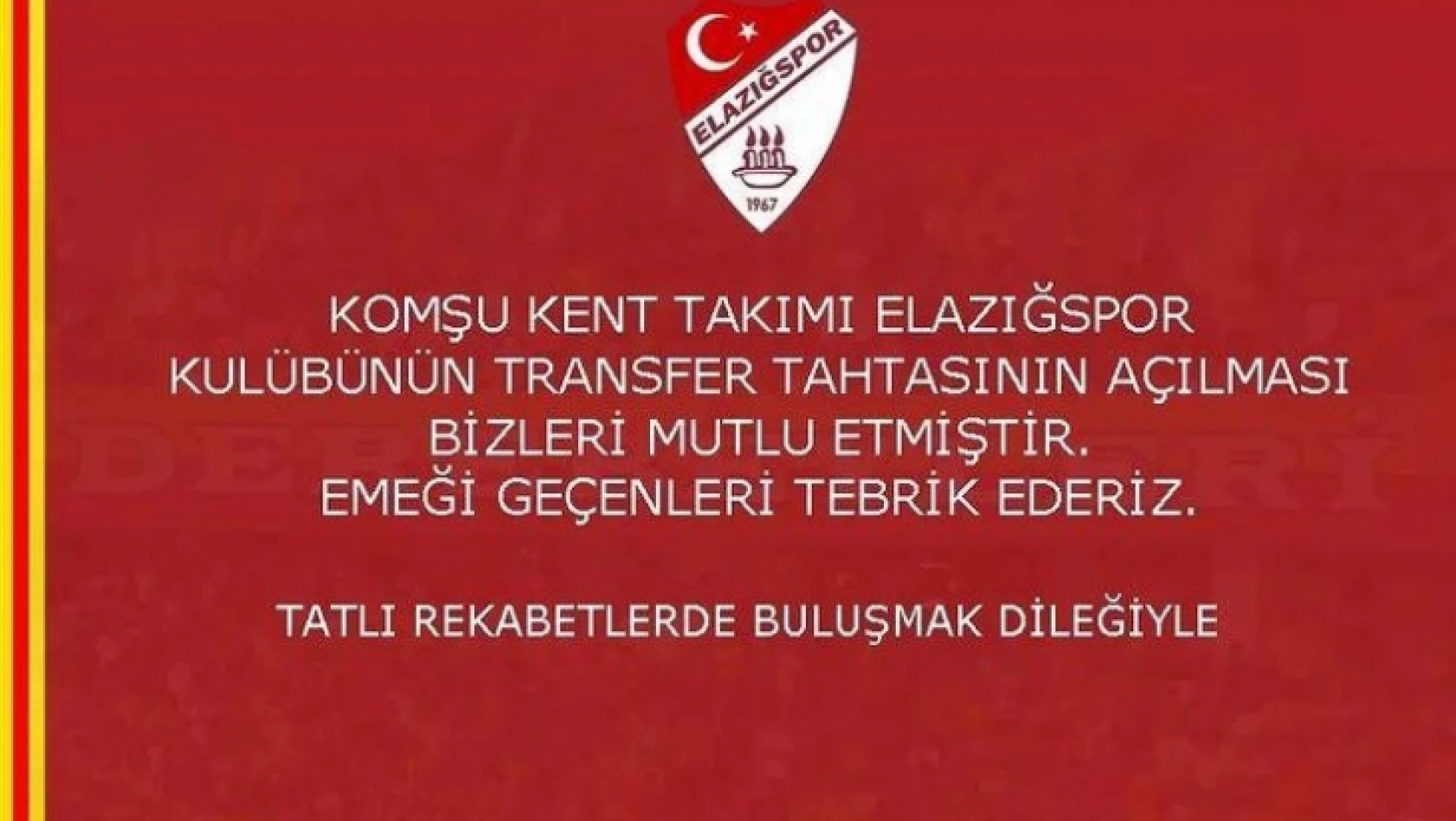 Elazığspor'un transfer yasağını kaldırması Malatya'yı da sevindirdi