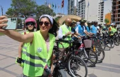 Elazığ'da pedallar sağlık için çevrildi
