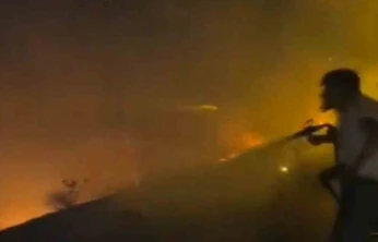 Altınçevre köyünde arazi yangını