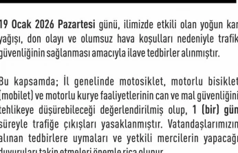 Elazığ'da  motosiklet, mobilet ve motorlu kuryelerin trafiğe çıkışları yasaklandı
