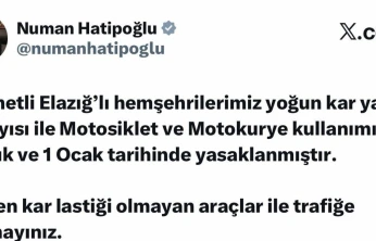 Elazığ'da motosiklet ve motokurye kullanımı yasaklandı