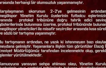 Elazığspor'dan olaylara ilişkin açıklama