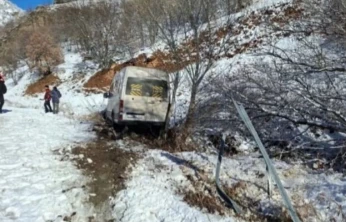 Taraftarları taşıyan minibüs şarampole kaydı