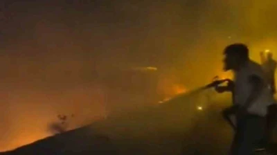 Altınçevre köyünde arazi yangını