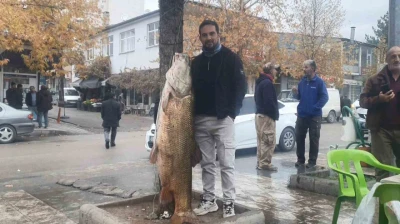 Elazığ'da 60 kiloluk turna balığı yakalandı