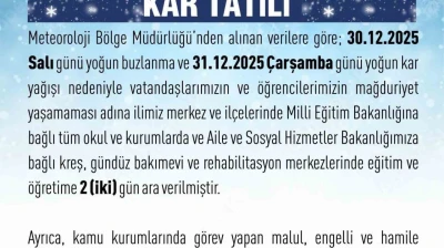 Elazığ'da eğitime 2 gün ara verildi