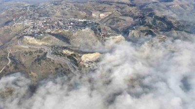 Sis perdesi altındaki Elazığ drone ile görüntülendi