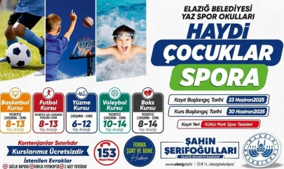 Elazığ Belediyesi ücretsiz yaz spor kursları başlıyor