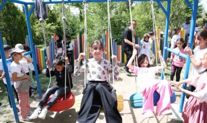 Elazığ'da çocuklar Geri Dönüşüm Parkı'nda doyasıya eğlendi