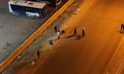 Elazığ'da iki grubun kavgası dron ile görüntülendi