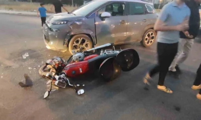 Elazığ'da otomobil ile motosiklet çarpıştı:1 yaralı