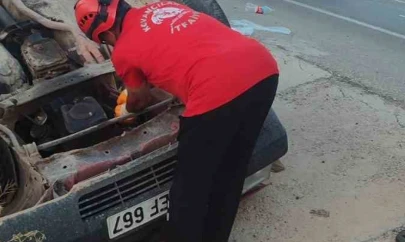 Elazığ'da otomobil takla attı: 6 yaralı