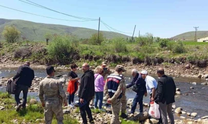 Karakoçan'da deredeki balık ölümleri için numuneler alındı