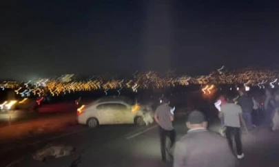 Otomobil koyun sürüsüne daldı: 15 koyun telef oldu