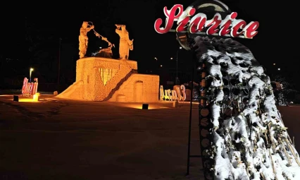 Elazığ Çaydaçıra Kavşağı'nda kar manzarası