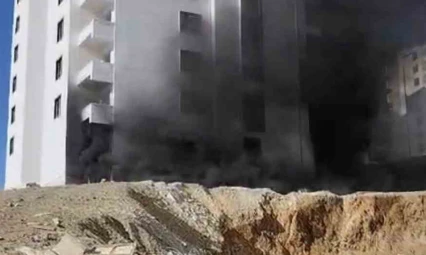 Elazığ'da inşaat halindeki binada yangın çıktı
