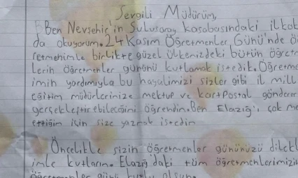 Nevşehirli Minik Neşet'ten Elazığ İl Müdürü'ne Yürek Isıtan Mektup