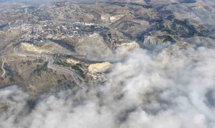 Sis perdesi altındaki Elazığ drone ile görüntülendi