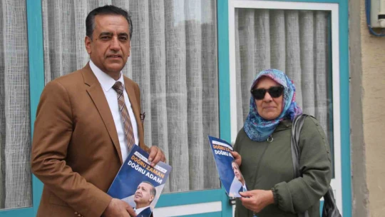 Av. Dinç, sokak sokak gezerek Cumhurbaşkanı Erdoğan'a destek topluyor