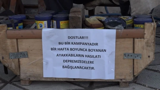Ayakkabı boyacısından anlamlı bağış: Bir haftalık gelirini depremzedeler için bağışladı