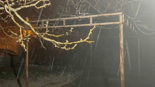 Baskil ilçesinde kar yağışı etkili oldu