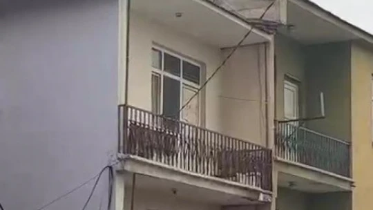 Binanın çatısında mahsur kalan köpeği, itfaiye kurtardı