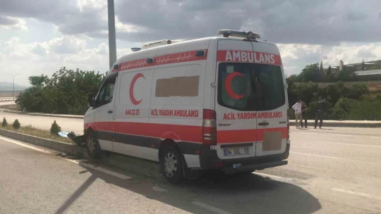 Elazığ'da ambulans aydınlatma direğine çaptı