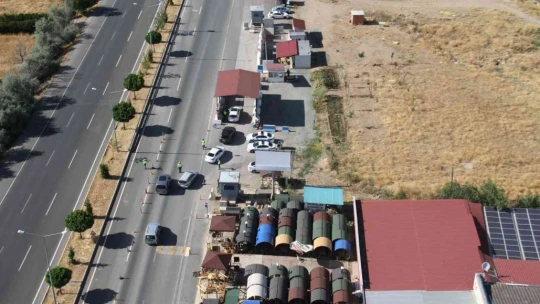 Bayram tatili dönüşü helikopter destekli trafik denetimi