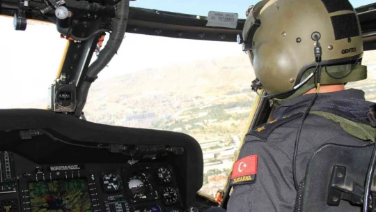 Bayram tatili dönüşü helikopter destekli trafik denetimi