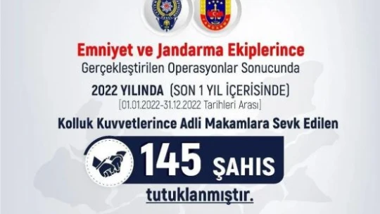 Elazığ'da bir yılda 145 uyuşturucu satıcısı tutuklandı