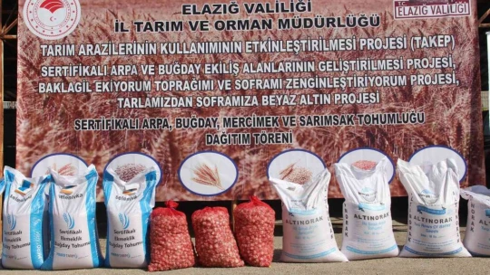 Elazığ'da çiftçiye 6 buçuk milyon liralık hibeli tohum desteği