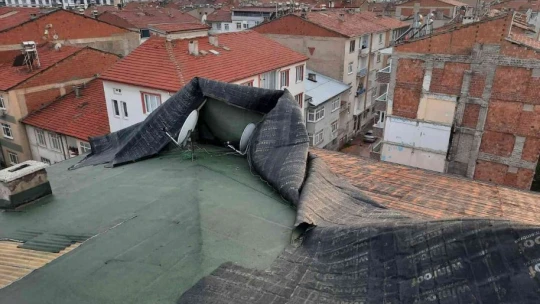 Elazığ'da fırtına sonrası çatılar uçtu, ağaçlar devrildi