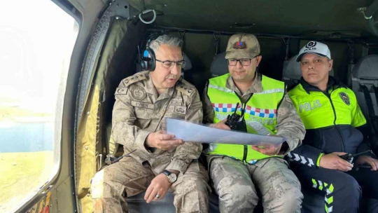 Elazığ'da helikopter destekli trafik denetimi yapıldı