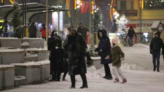 Elazığ'da kar kartpostallık görüntüler oluşturdu
