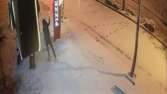 Elazığ'da karda kayıp düşen vatandaşlar kamerada