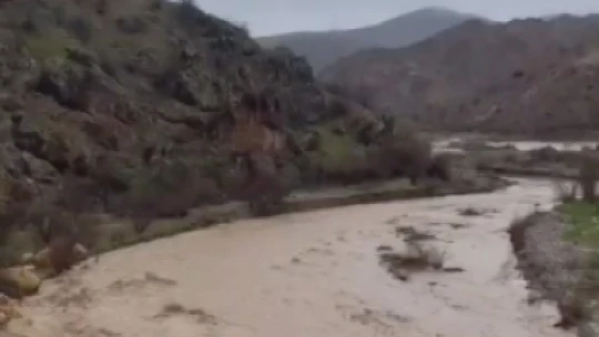 Elazığ'da şiddetli yağışlar sonrası dereler coştu