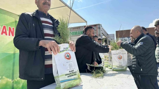 Elazığ'da vatandaşlara 6 bin adet ücretsiz fidan dağıtıldı