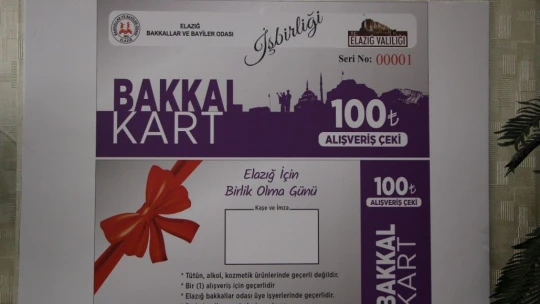 Elazığ'da yerel esnafa 'Bakkal Kart' desteği