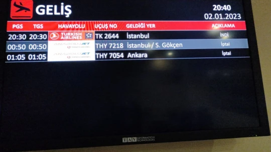 Elazığ'da yoğun sis nedeniyle uçuşlar iptal edildi