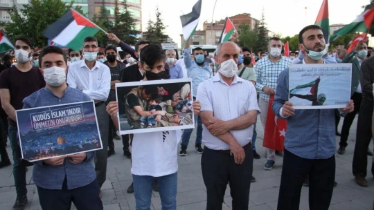 Elazığ'dan İsrail'e tepki, Filistin'e destek sürüyor
