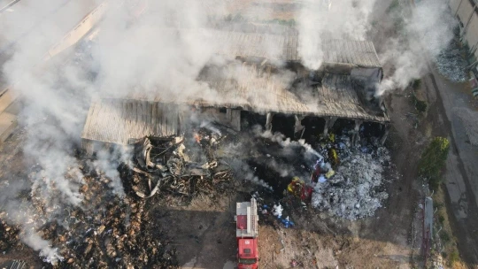 OSB'deki tesis yangını 8 saatin sonunda söndürüldü