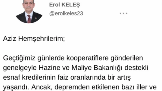 Erol Keleş: Süreci Yakından Takip Ediyoruz
