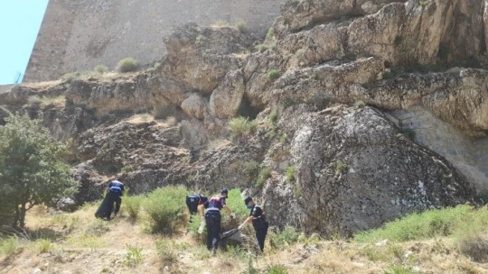 Jandarma ekipleri, çevre temizliği yaparak örnek oldu