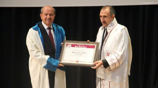 KKTC Cumhurbaşkanı Ersin Tatar'a Fahri Doktora