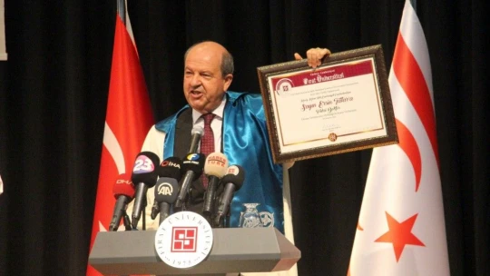 KKTC Cumhurbaşkanı Ersin Tatar'a Fahri Doktora