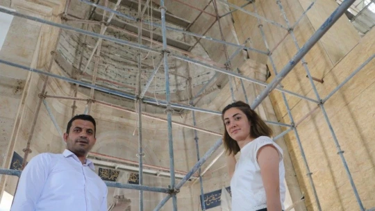 Malatya'da depremlere meydan okuyan tarihi camide restorasyon